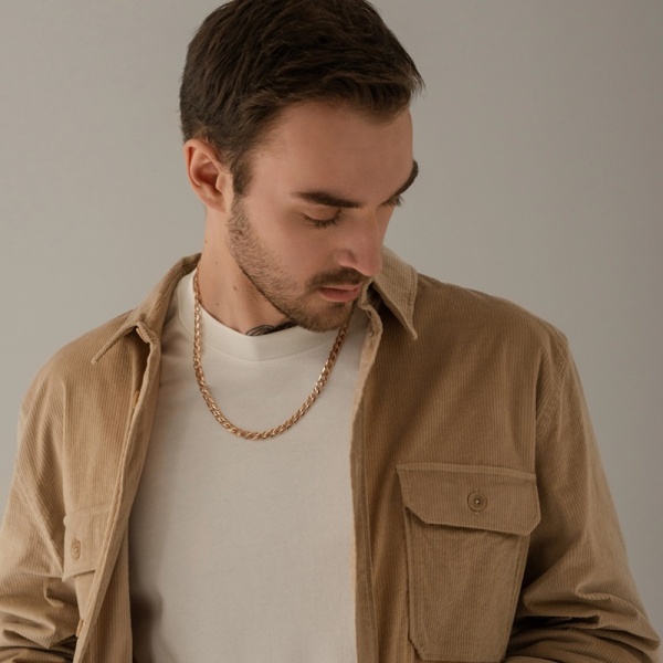 Цепь из красного золота, плетение «Ромб двойной»